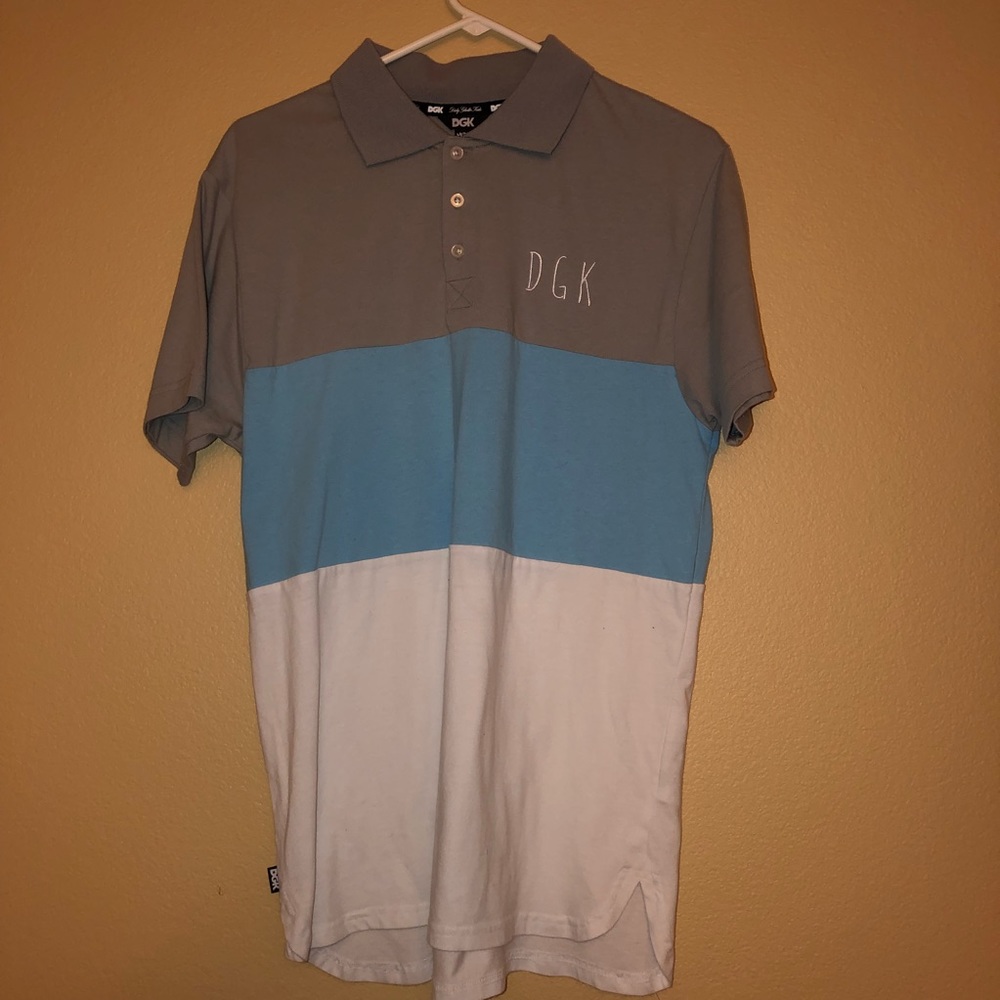 DGK Grey, Light Blue, White Polo